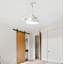 Ventilateur de plafond rétractable à pales avec lumière Whisper-Quiet-130156511