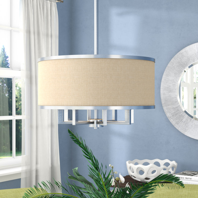 Berthine 4 - Light Drum Chandelier, Brushed Nickel