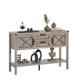 Console Table With Storage Drawers And Bottom Shelf