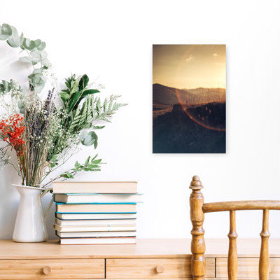 Art mural abstrait doré Golden Horizon Glow