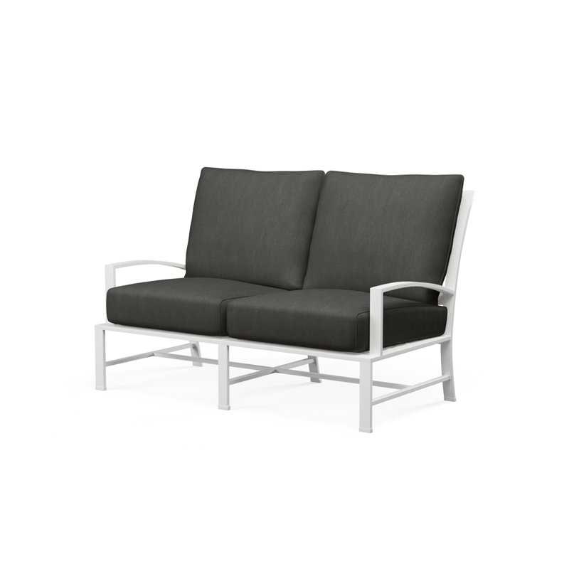 Bristol 51'' Wide Rectangle Aluminum Loveseat with Sunbrella® Cushions, Spectrum Carbon Sunbrella®