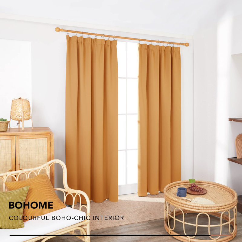 Macias Blackout Curtain Pair, 55cm Width x 180cm Drop