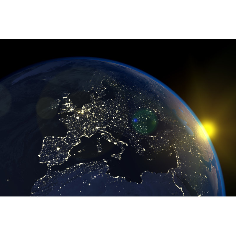 Earth And Sun - Wrapped Canvas Print, 30cm H x 46cm W x 3.8cm D