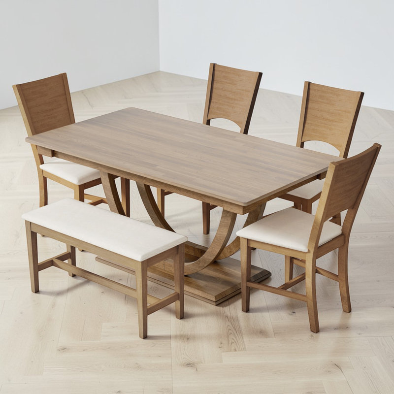 Aspelare Rectangular Dining Set, Brown
