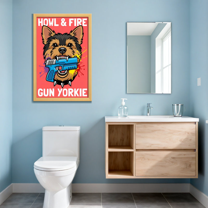 Illustration de chien Yorkie, H 12 po x l 18 po, Toile tendue, Ne s’applique pas