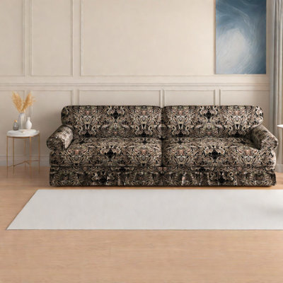 Luxueux canapés en tissu Oxford, motif floral noir, spacieux pour la maison ou le bureau