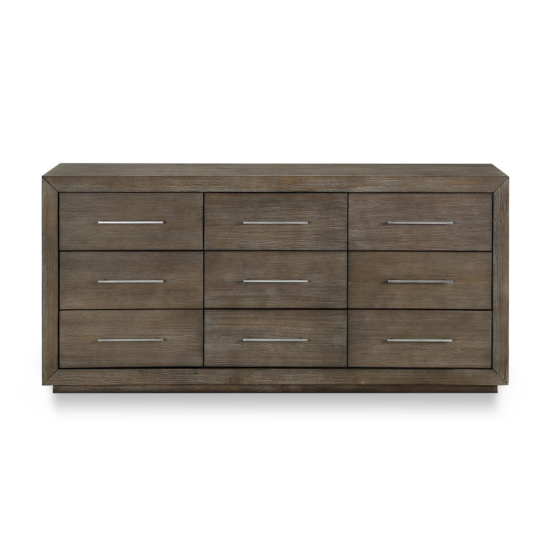 Commode 9 tiroirs Brooks, Brun