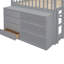 Lit superposé double au-dessus de l'espace en gris - 4 tiroirs et 3 tablettes avec tiroir de rangement gris et bois de pin massif pour une chambre à coucher-204906279-204906277
