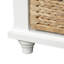 Banc de rangement rustique avec 3 tiroirs et 3 paniers en rotin, banc à chaussures pour le salon, entrée (blanc)-845351630