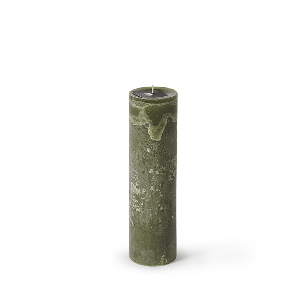 Unscented Pillar Candle, Dark Green, 9.85" H x 2.75" W x 2.75" D