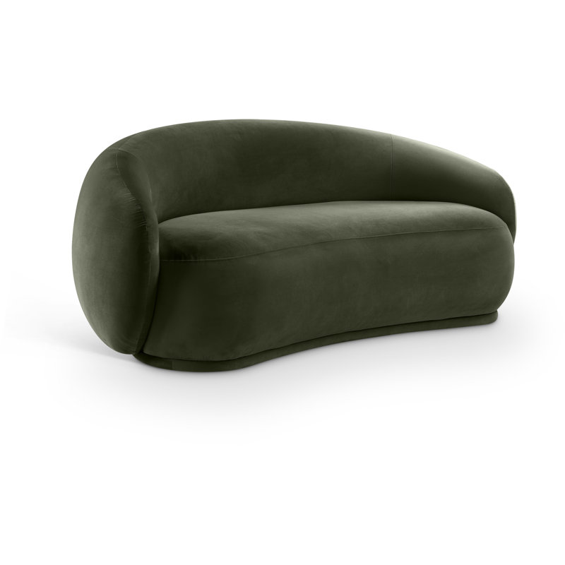 Causeuse en velours Emery, Velours vert