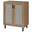 Armoire de rangement pour chaussures à 2 portes en chêne naturel