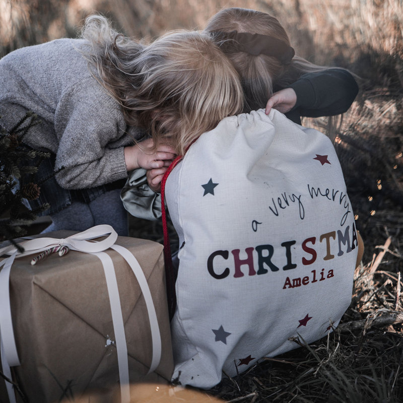 Colourful Christmas Personalised Santa Sack, Yes