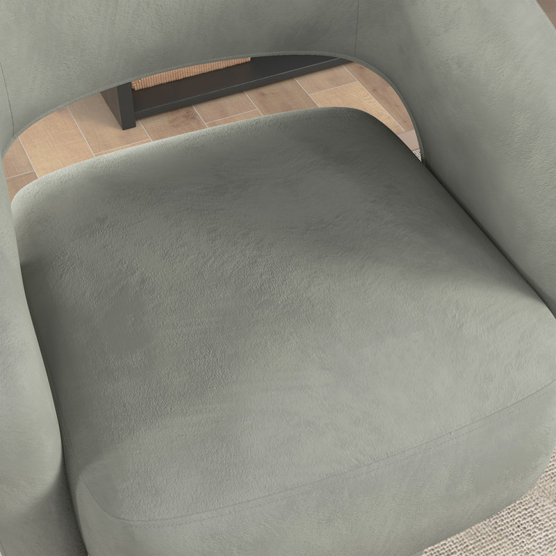 Fauteuil demi-tonneau pivotant l 27,8 po, Microfibre/microsuède gris