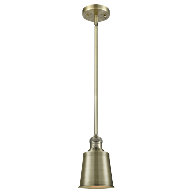 Lavender Hill 1 - Light Single Pendant, 6 Watt Vinage LED Bulb, Antique Brass, Satin Gold