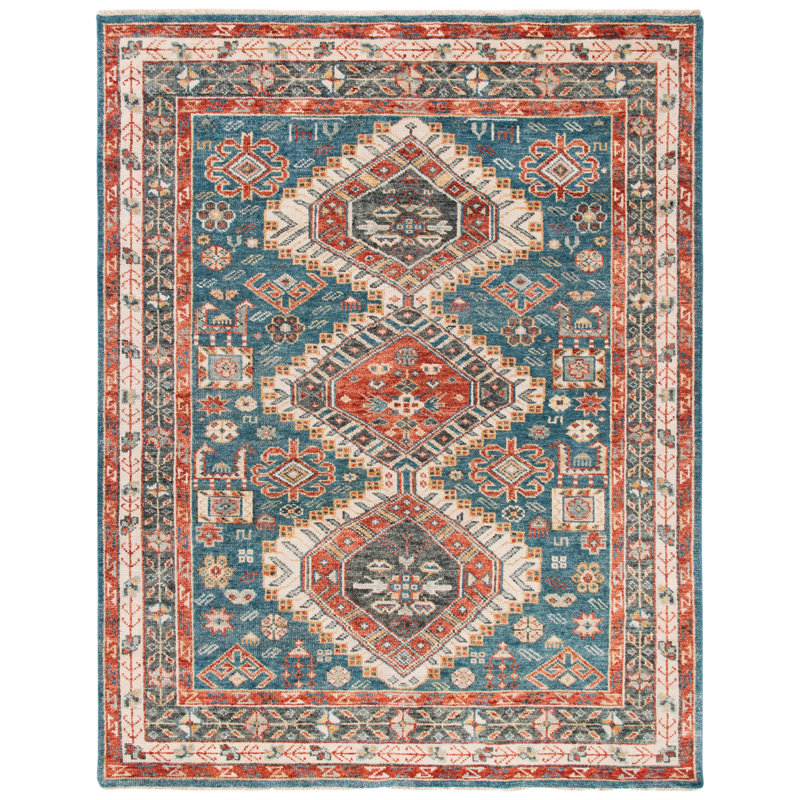 Samarkand 118 Area Rug In Blue / Red, Rectangle 9' x 12'