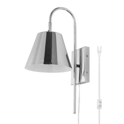 Rhoeva Single Light Dimmable Plug-in Flush Mounted Sconce