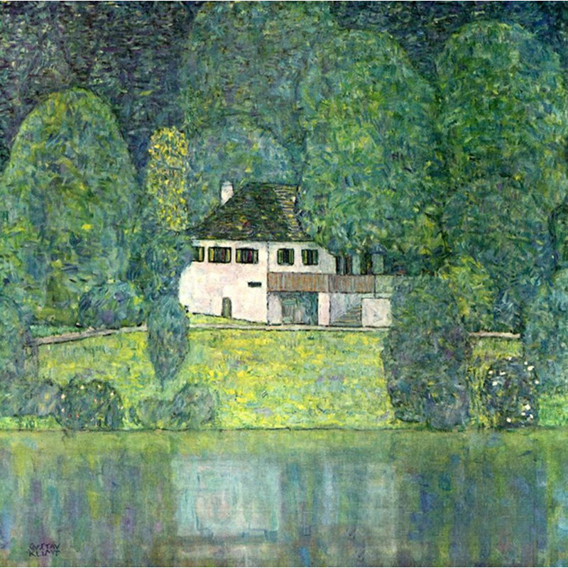 Manoir et écluse Unterach sur le lac Attersee, vers 1908