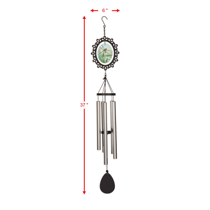 Carillon de jardin en verre ovale en métal