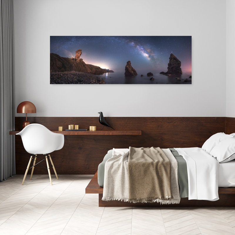 «Milky Way Ocean Rocks», art dramatique côtier serein et tranquille, H 20 po x l 60 po