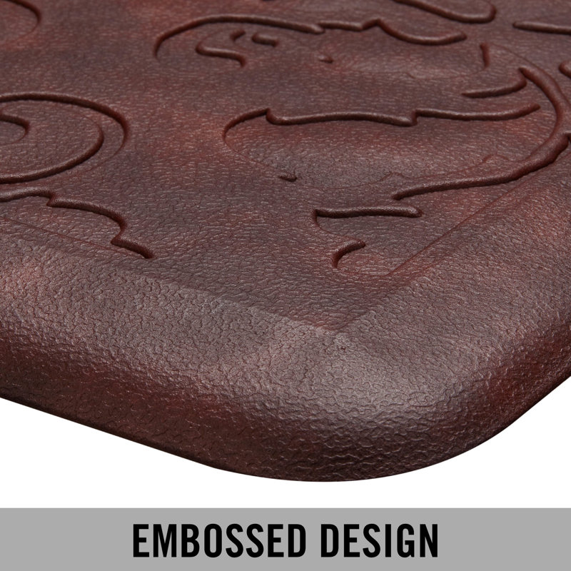 Marni Red Embossed Anti-Fatigue Kitchen Mat Set
