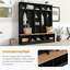 Arbre d'entrée large avec banc de rangement, armoire à chaussures minimaliste avec rangement cubique et tablettes, portemanteau multifonctionnel avec 8 crochets pour les entrées, vestibule, noir (ANCIEN SKU: N721S000021B)-1400499286