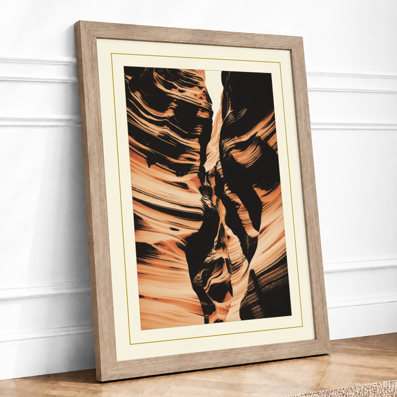 Intertwined Forms Abstract - Framed Print, A2 - 59.4 x 42.0 cm, Oak