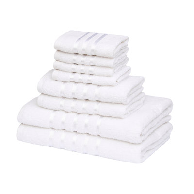 Ruvanti 8 Piece Luxury Bath Towel Sets (2 Bath Towels, 2 Hand Towels, 4 Face Towels) 550 GSM 100% Premium Cotton -  B094BXSVMD