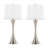 Lenuxe 29" Contemporary Metal Table Lamp With White Textured Linen Shade From Grandview Gallery - Set Of 2-1915677580
