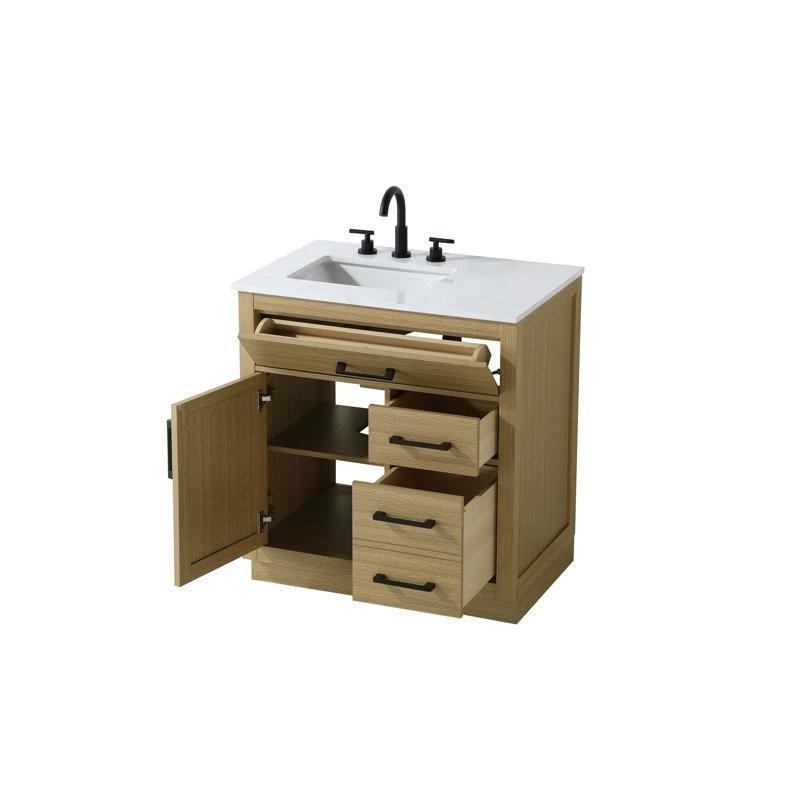 Ahner 32 inch Single Bathroom Vanity, Honey Brown