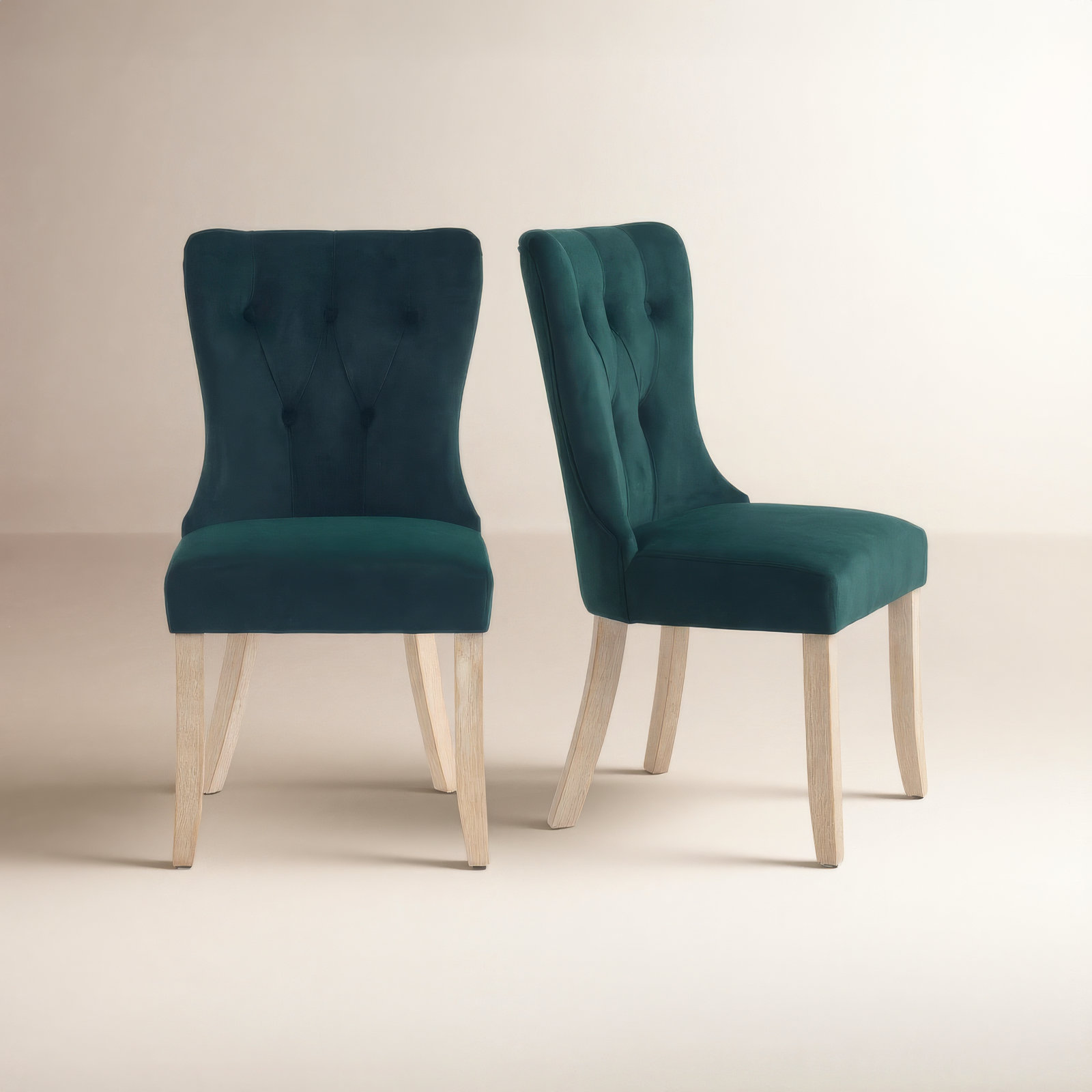 Robbie Dining Chair, Green Polyester Blend