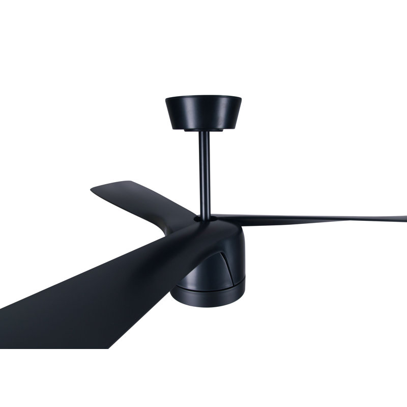 Harta 142cm Ceiling Fan with Light Kit, Black