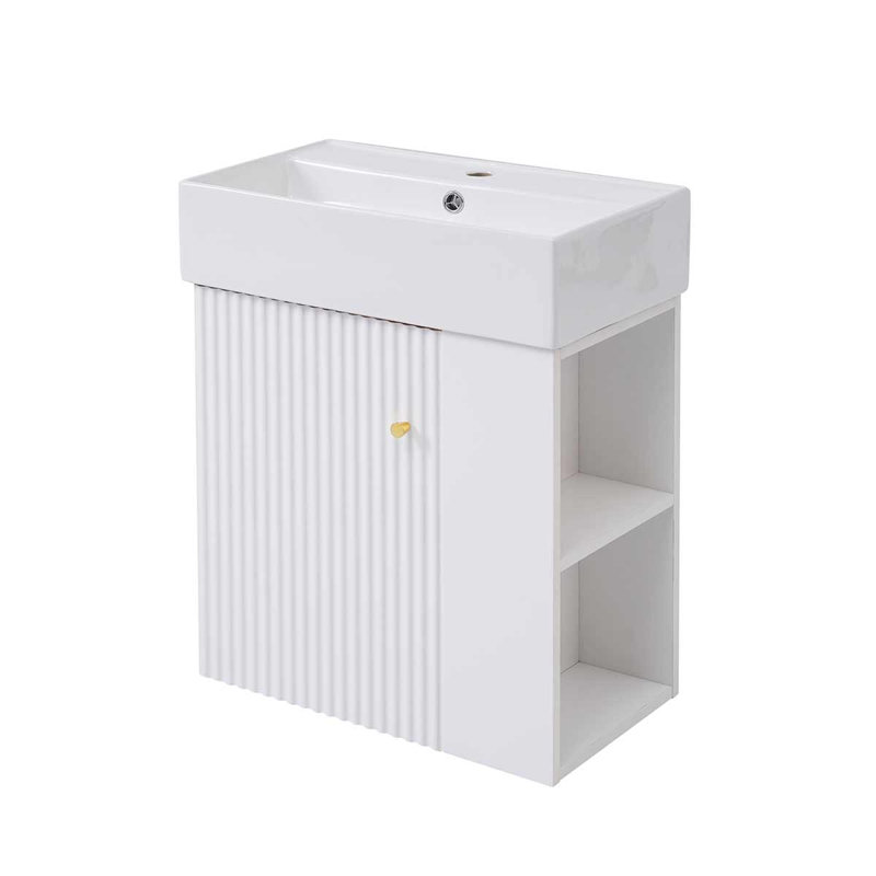 Adrea 21.6 " W Single Vanity Bathroom Vanity With Ceramic Top