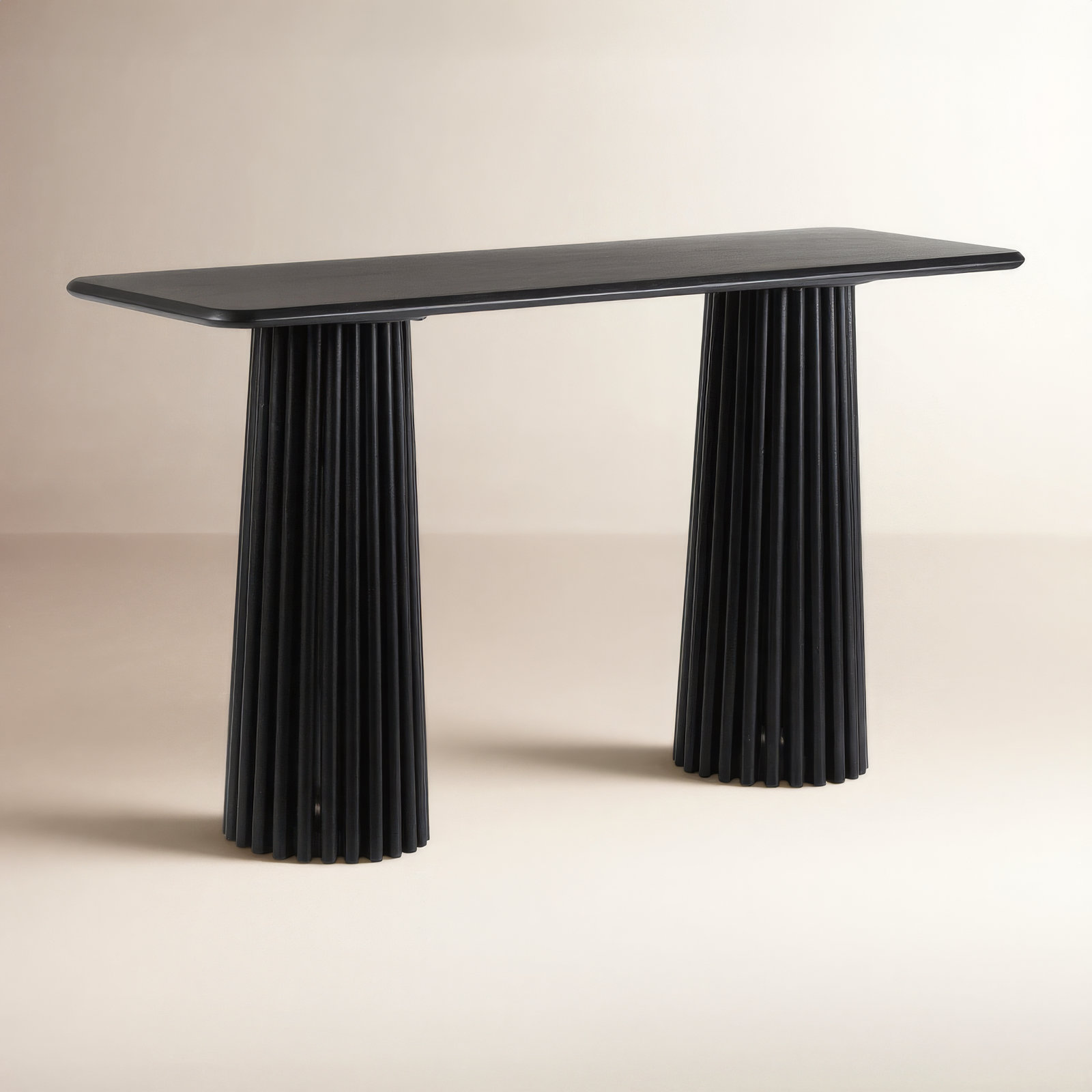Roanne 55'' Solid Wood Console Table, Black