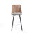 Upholstered Light Gray Rattan Full Back Counter Swivel Bar Stool-2040474679