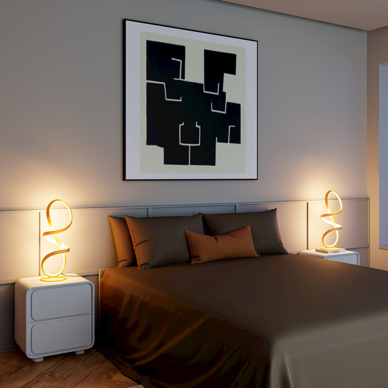 Lampe de table à DEL 16,7 po en métal (ensemble de 2), Doré