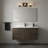 3 Light Vanity Lighting In Black Finish With Clear Glass Shade