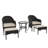 2-Person Elbart Wicker Patio Conversation Set with Side Table，Ottoman & Beige Cushions-1589519211