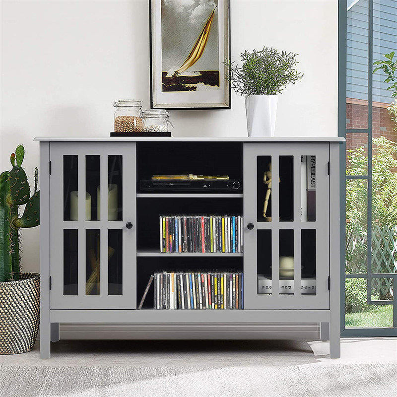 Cardone Modern Wooden TV Stand Console Cabinet for 50 Inches TV, Gray