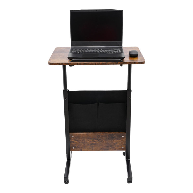 Courcelles Standing Desk 32-47" Height Adjustable, Brown/Black