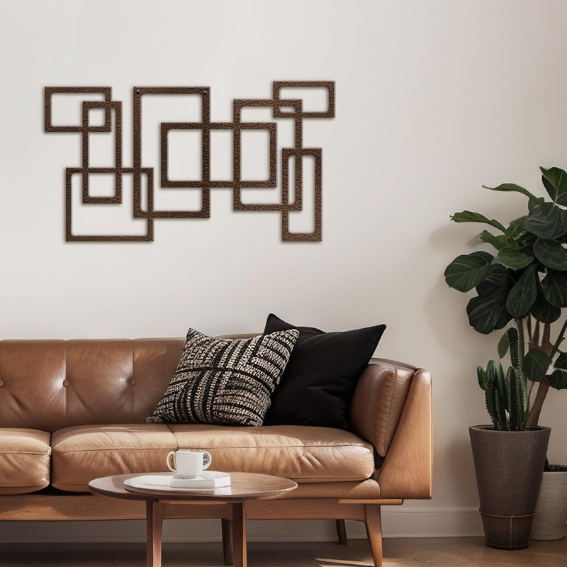 Décoration murale en métal, Bronze, H 15 po x l 30 po x P 0,05 po