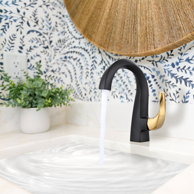 Single-Hole Single-handle Bathroom Faucet with Drain Assembly