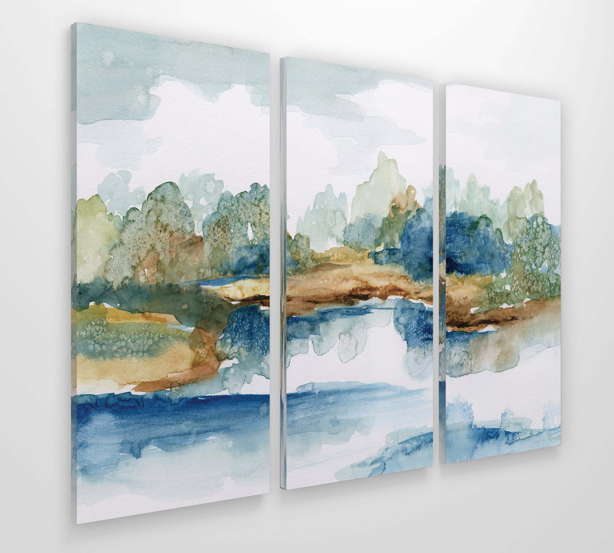 Latitude Run® Blue Serenity - 3 Piece Multi-Piece Image Print Canvas ...