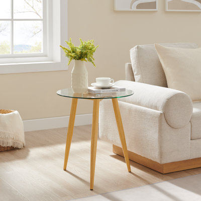 Jodianne Glass Top End Table