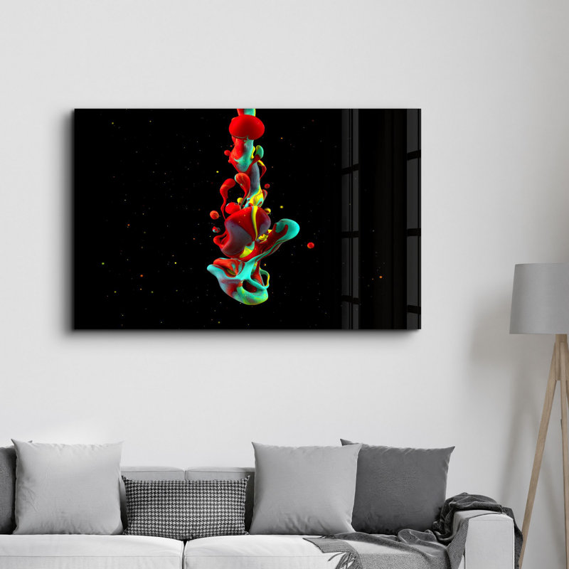 Élégante peinture murale en verre trempé de 13,8 po x 21,7 po | 100% verre trempé, épaisseur: 0,16 pouce | Imprimé UV pour des couleurs éclatantes | Parfait pour la décoration intérieure, le salon et les espaces de bureau