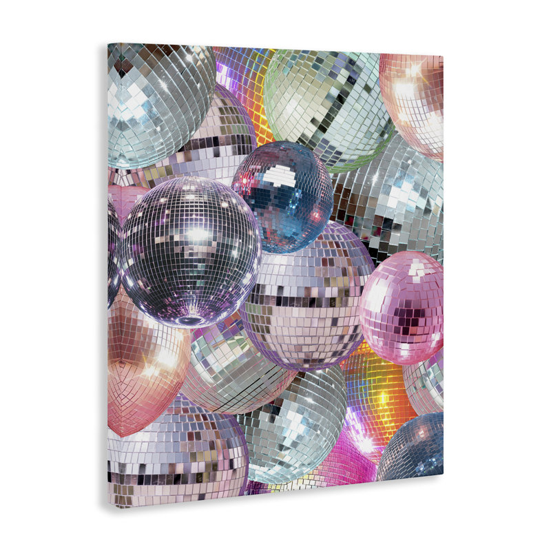 Art mural pastel en forme de boule disco par Daphne Polselli bp-917_CN, H 20 po x l 16 po