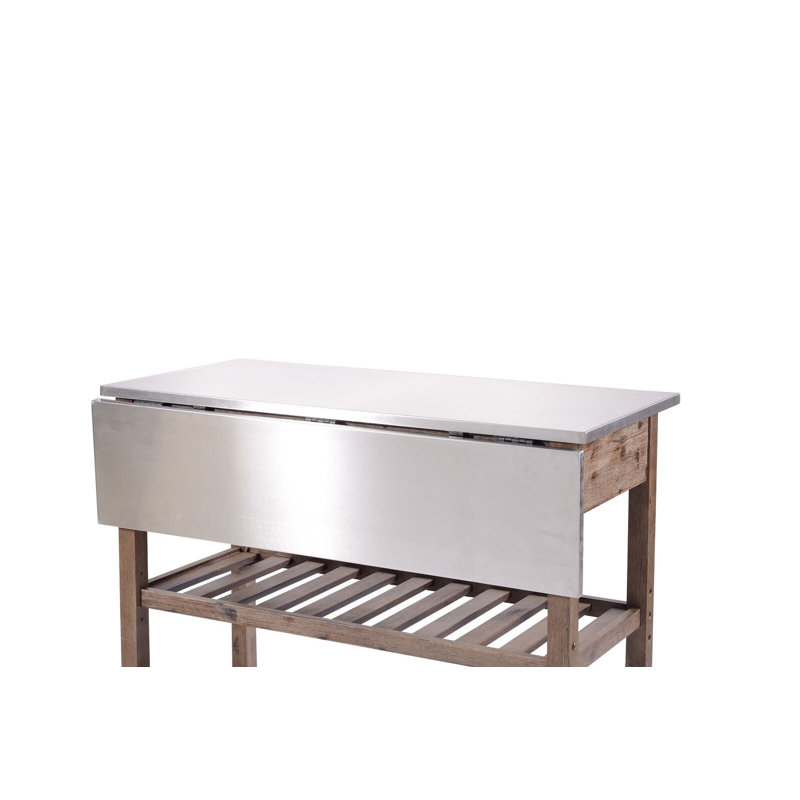 Corbi Kitchen Cart, Chestnut Wire-Brush