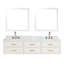 Meuble-lavabo double blanc 80 po X P 22 po D, dessus en marbre de Carrare, ensemble de robinet et Miroirs-118024529