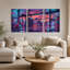 Ensemble de 3 toiles murales Neon Harbor-1172023798