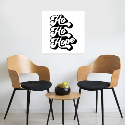 Christmas Ho Ho Hope Playful Retro Vintage Wall Art Print by Dominique Vari - Wrapped Canvas Print